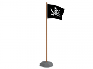 low poly seamless animated pirate flag 3D 模型