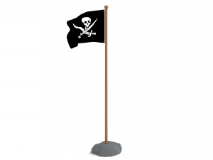 low poly seamless animated pirate flag 3D 模型