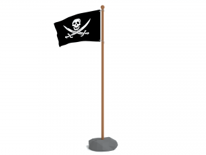 low poly seamless animated pirate flag 3D 模型