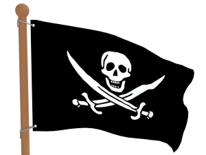 low poly seamless animated pirate flag 3D Model