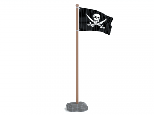 low poly seamless animated pirate flag 3D 模型