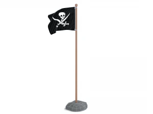 low poly seamless animated pirate flag 3D Model