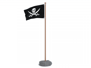 low poly seamless animated pirate flag 3D 模型