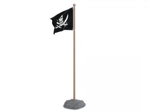 low poly seamless animated pirate flag 3D Model