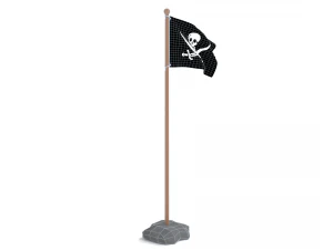 low poly seamless animated pirate flag 3D Model