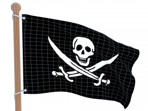 low poly seamless animated pirate flag 3D 模型