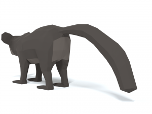 low poly cartoon aye-aye lemur Modèle 3D