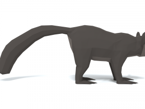 low poly cartoon aye-aye lemur Modèle 3D