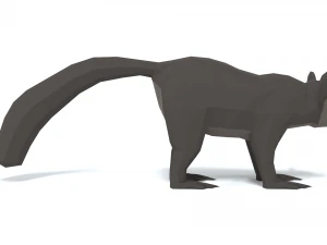 low poly cartoon aye-aye lemur 3D Model