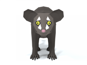 low poly cartoon aye-aye lemur Modèle 3D
