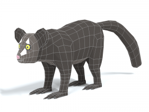 low poly cartoon aye-aye lemur Modèle 3D
