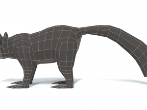 low poly cartoon aye-aye lemur Modèle 3D