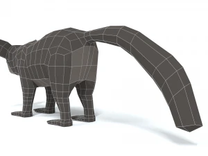 low poly cartoon aye-aye lemur 3D Model