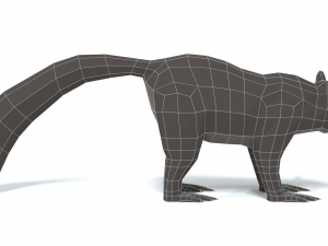 low poly cartoon aye-aye lemur Modèle 3D