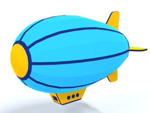 low poly cartoon zeppelin Model 3D