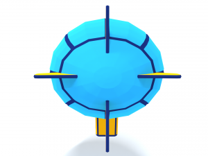 low poly cartoon zeppelin Modelo 3D