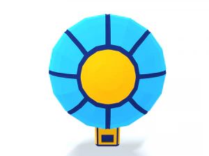 low poly cartoon zeppelin 3D Model
