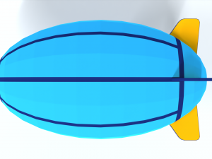 low poly cartoon zeppelin Modelo 3D