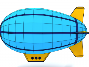 low poly cartoon zeppelin Modelo 3D