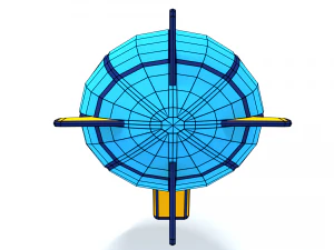 low poly cartoon zeppelin 3D Model