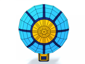low poly cartoon zeppelin Modelo 3D