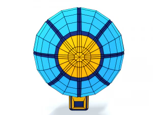 low poly cartoon zeppelin 3D Model