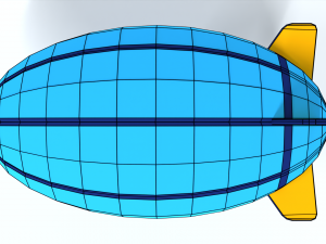 low poly cartoon zeppelin Modelo 3D
