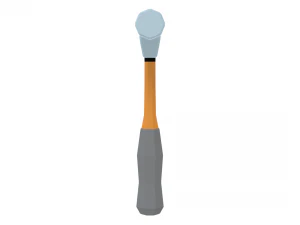 low poly cartoon hammer 3D Model