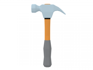 low poly cartoon hammer Modello 3D