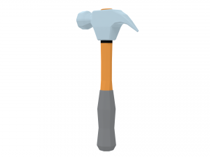 low poly cartoon hammer Modello 3D