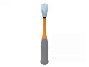 low poly cartoon hammer 3D Model