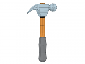 low poly cartoon hammer Modello 3D