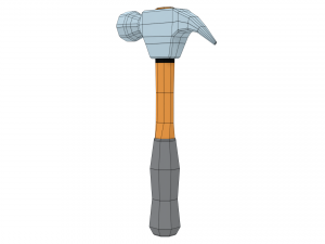 low poly cartoon hammer Modello 3D