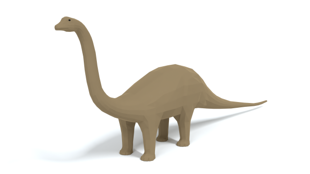 low poly cartoon diplodocus dinosaur 3D Model .c4d .max .obj .3ds .fbx .stl .blend 
