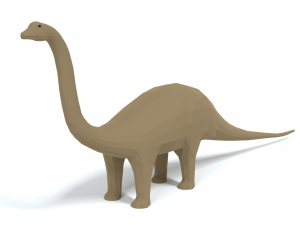 low poly cartoon diplodocus dinosaur 3D Model