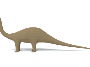 low poly cartoon diplodocus dinosaur 3D Model