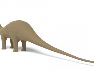 low poly cartoon diplodocus dinosaur 3D Model