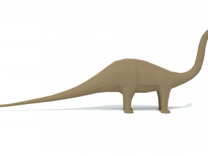 low poly cartoon diplodocus dinosaur 3D Model