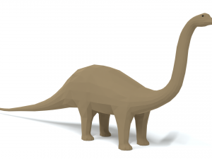 low poly cartoon diplodocus dinosaur 3D Model