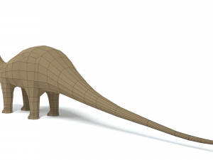 low poly cartoon diplodocus dinosaur 3D Model