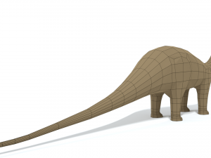 low poly cartoon diplodocus dinosaur 3D Model