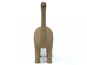 low poly cartoon diplodocus dinosaur 3D Model