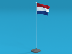 low poly seamless animated netherlands flag 3D Модель