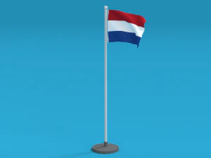 low poly seamless animated netherlands flag 3D Model
