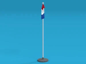 low poly seamless animated netherlands flag 3D Model