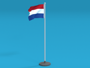 low poly seamless animated netherlands flag 3D Модель