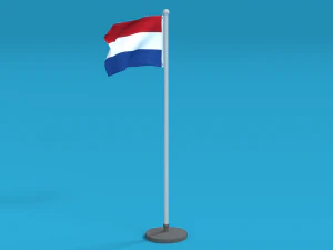 low poly seamless animated netherlands flag 3D Model