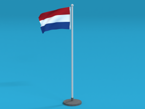 low poly seamless animated netherlands flag 3D Модель