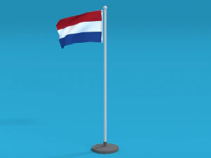 low poly seamless animated netherlands flag 3D Model