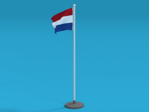 low poly seamless animated netherlands flag 3D Модель